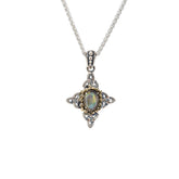 Sterling Silver and 10k gold Labradorite Celestial Small Pendant